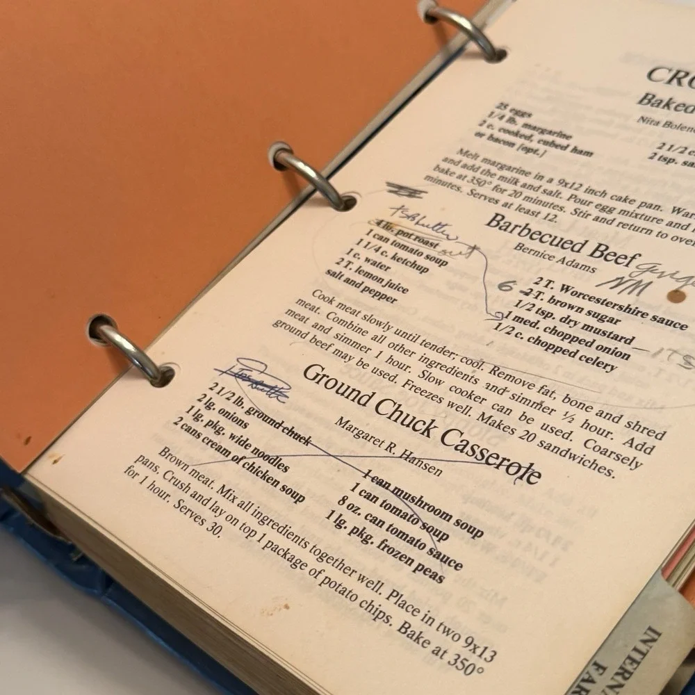GFWC Iowa Federation Cookbook 3 Ring Binder Recipes Vintage
